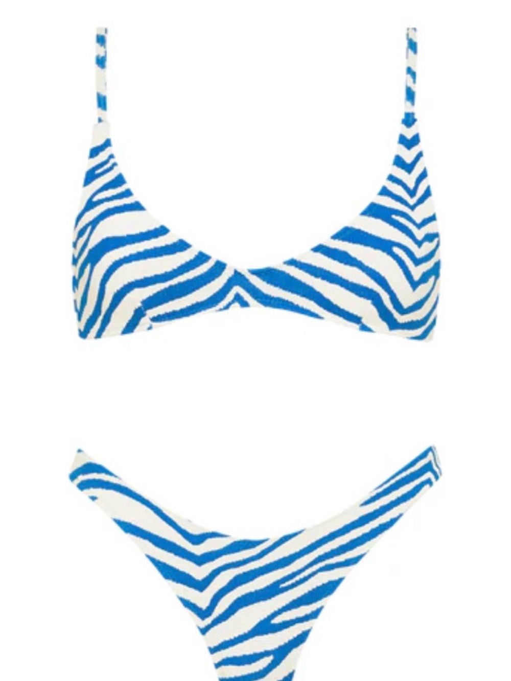 Triangl Blue and White Zebra Print Bikini Set